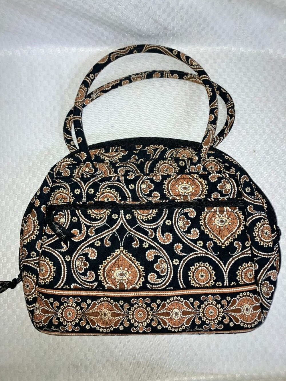 Vera Bradley Handbag Women One Size Black Brown Quilted Paisley Shoulder Bag